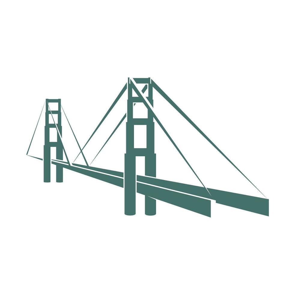 City bridge vintage graphic icon or symbol vector