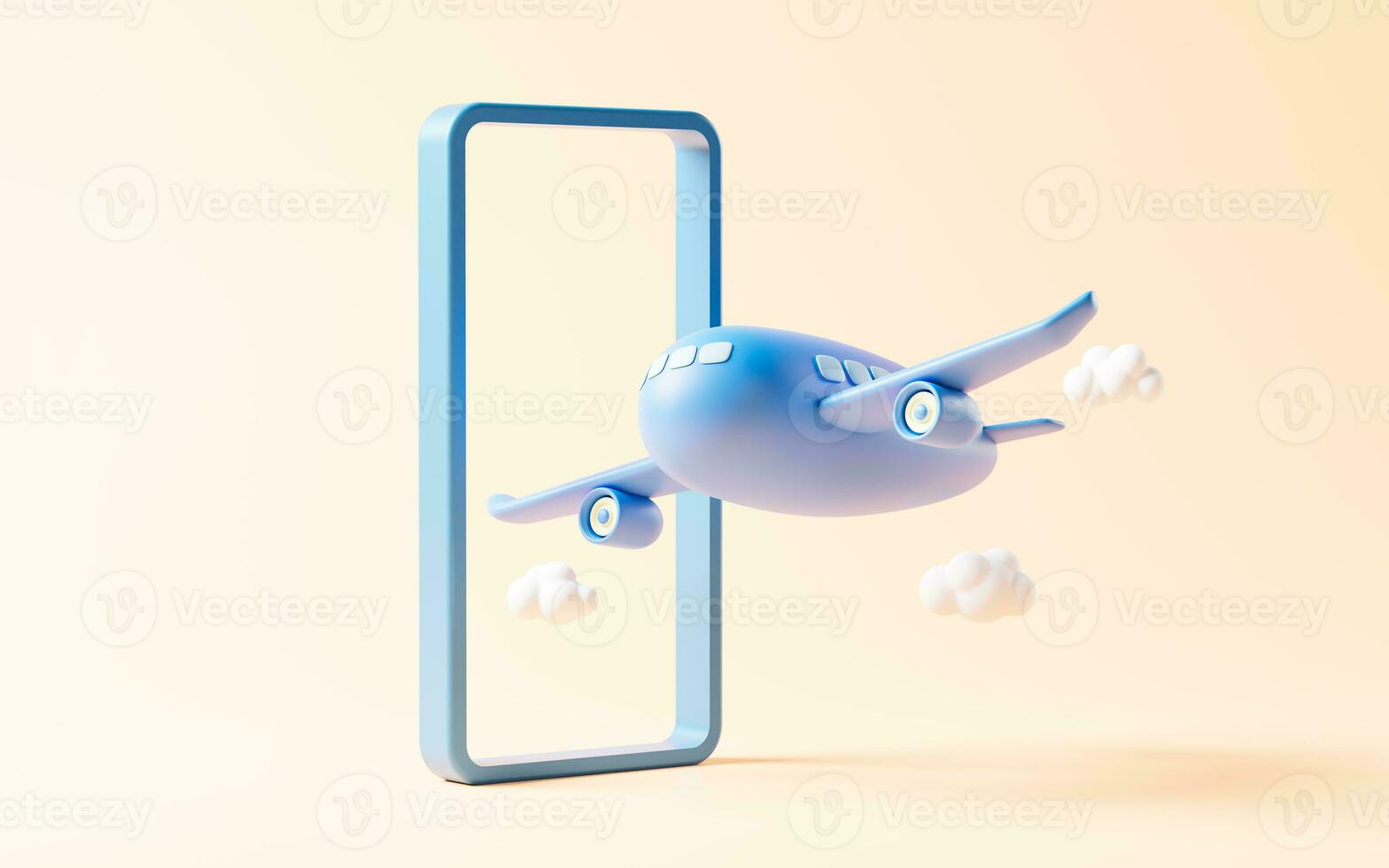 Airplane with cartoon style, 3d rendering. photo