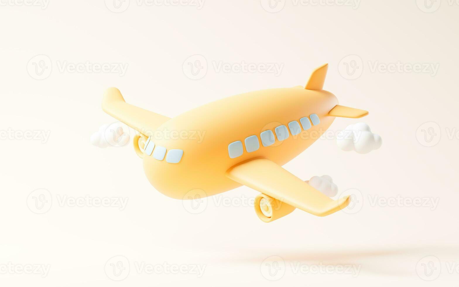 Airplane with cartoon style, 3d rendering. photo