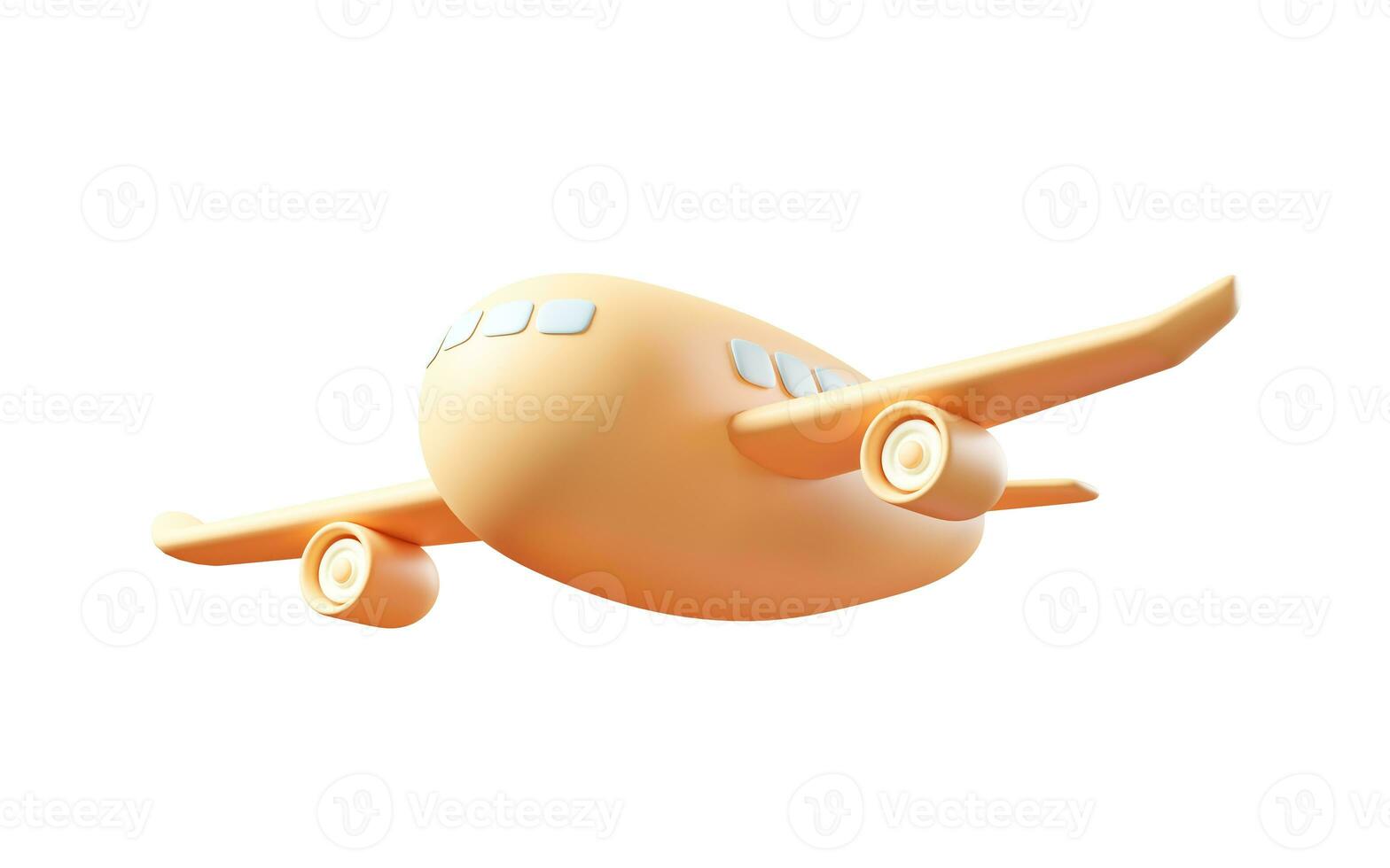 aire avión con dibujos animados estilo, 3d representación. foto