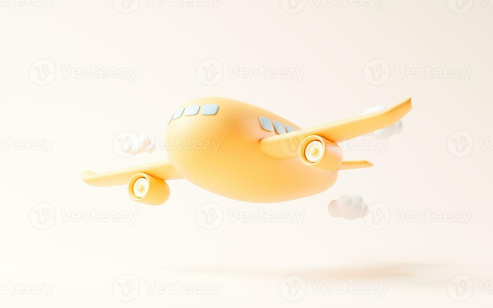 Airplane with cartoon style, 3d rendering. photo