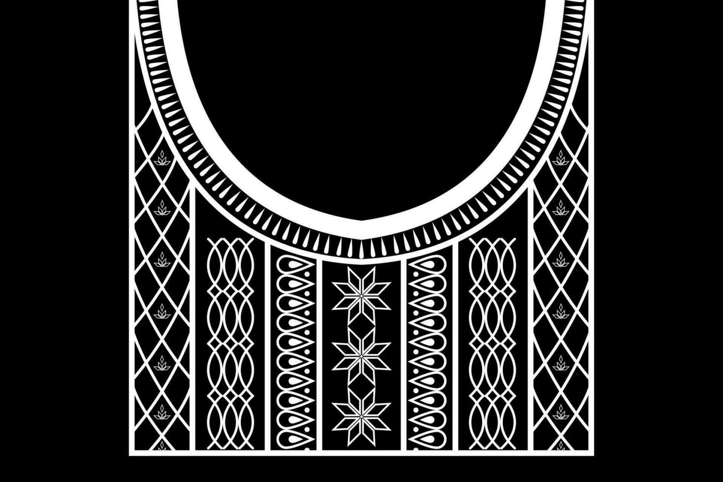 ethnic collar lace oriental pattern traditional on black background. vector