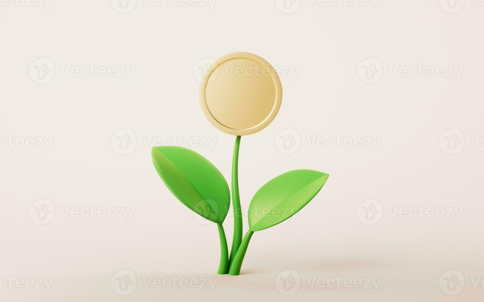 Golden coins planet with investment concept, 3d rendering. photo