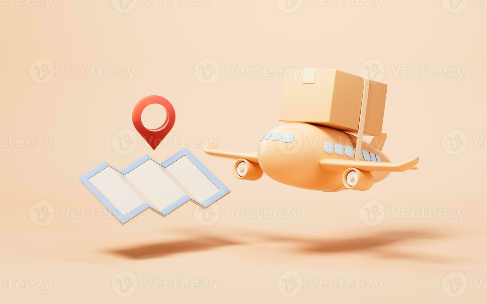 Goods and logistic transportation, 3d rendering. photo