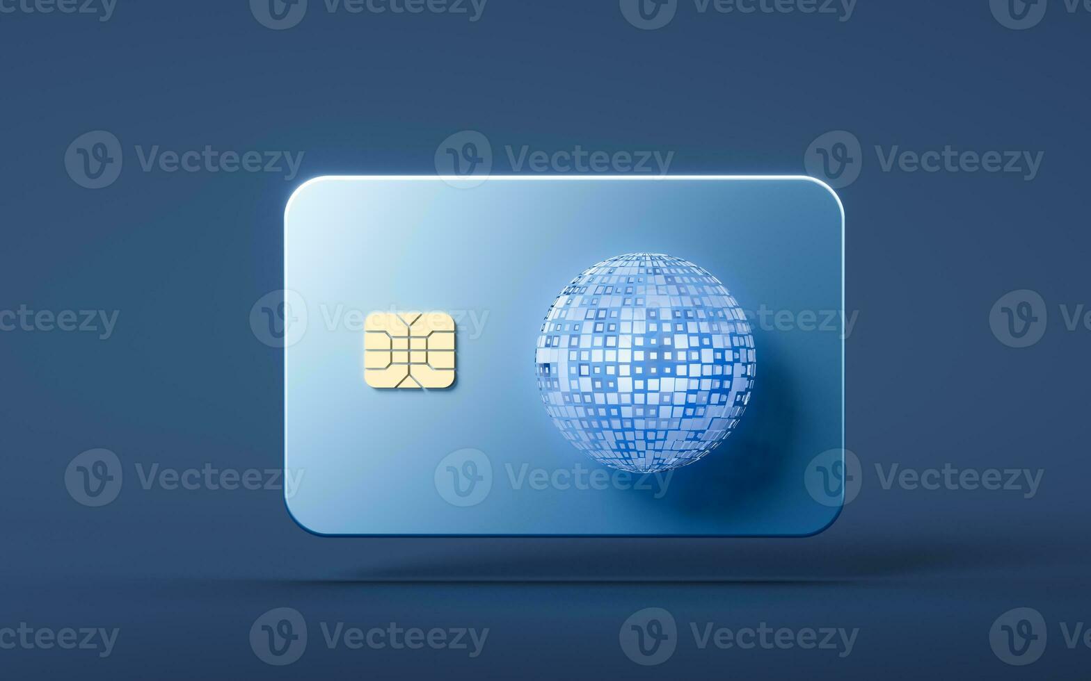 Bank card with 3d cartoon style, 3d rendering. photo