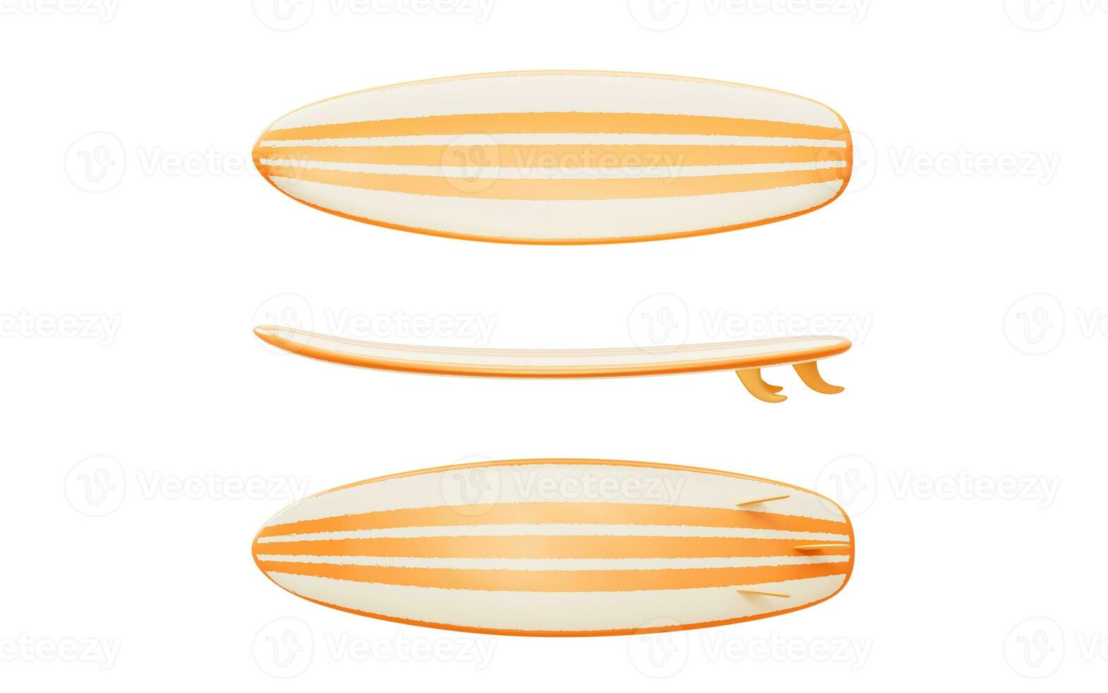 tabla de surf con dibujos animados estilo, 3d representación. foto