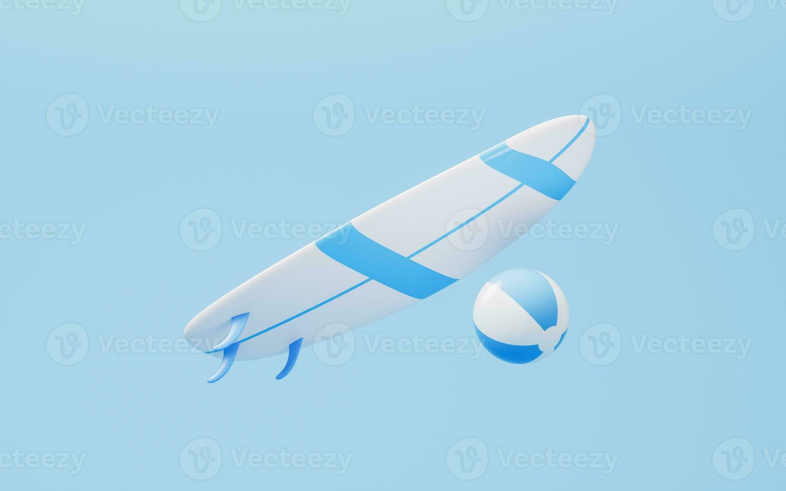 Surfboard with cartoon style, 3d rendering. photo