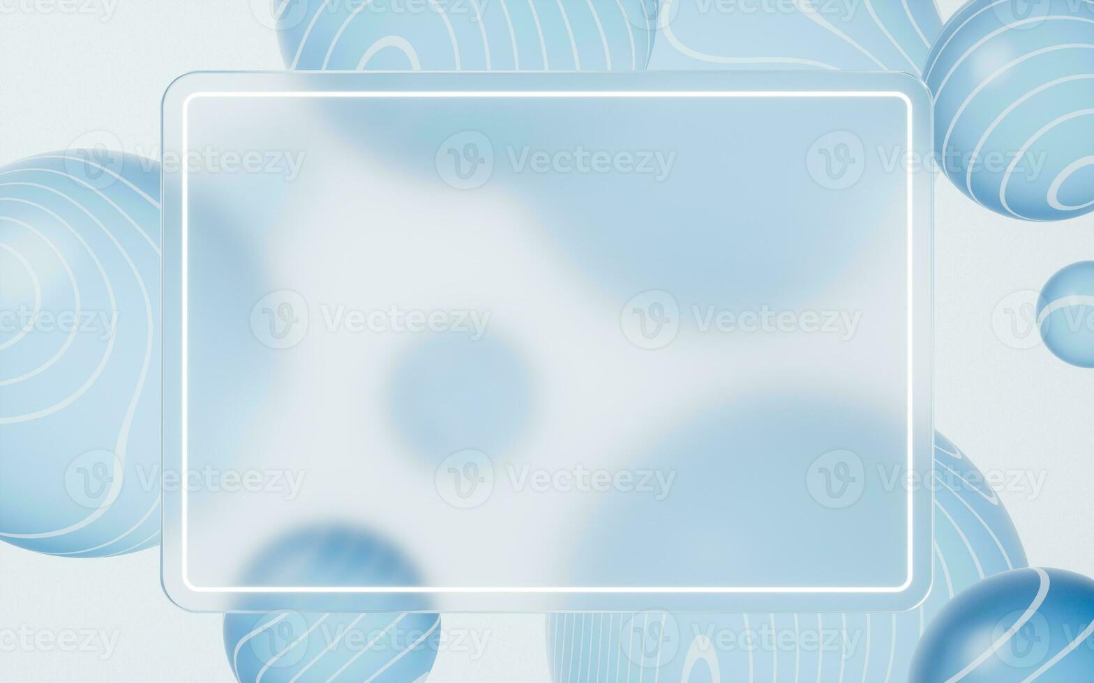 Transparent glass sphere background, 3d rendering. photo