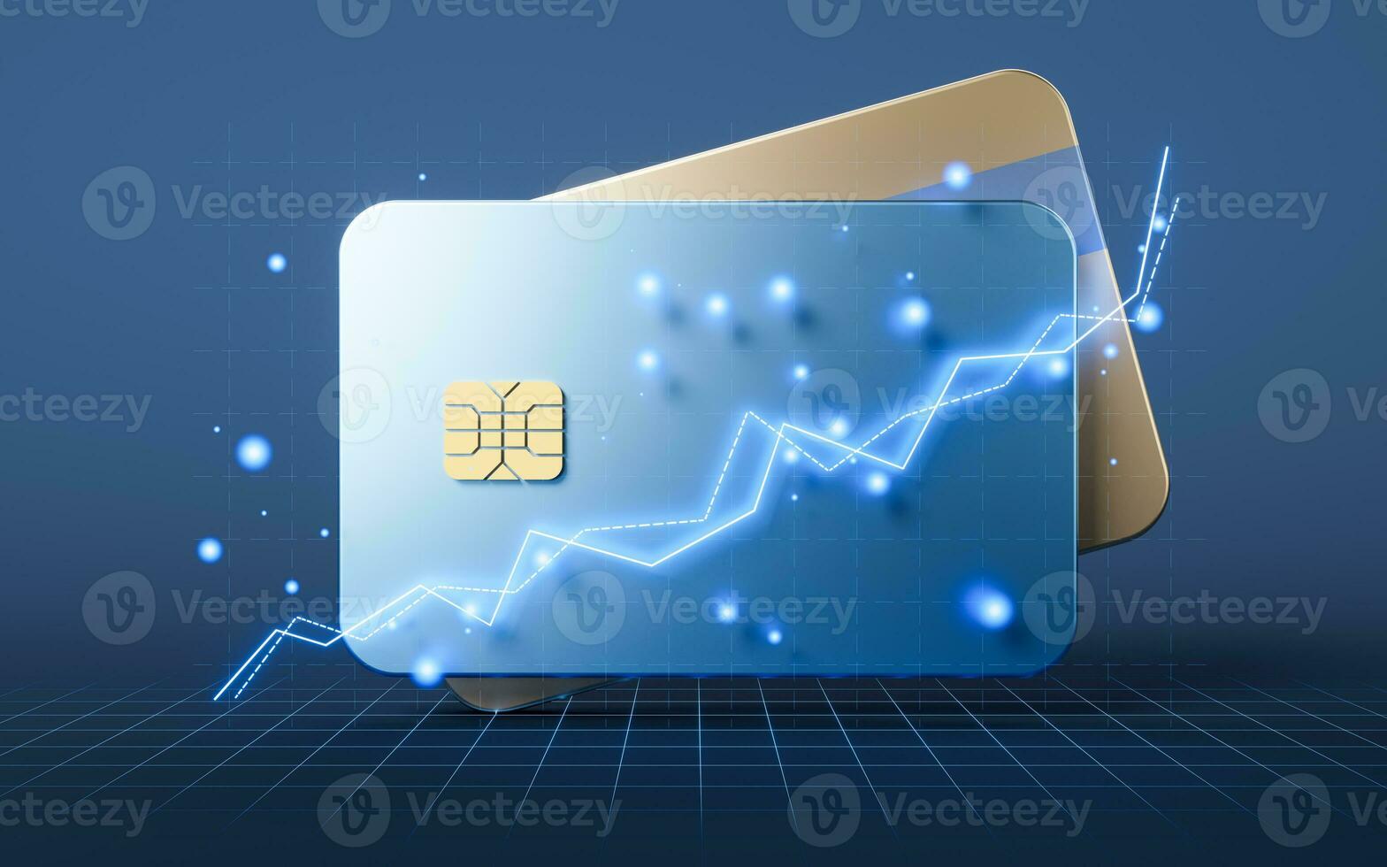 Bank card with 3d cartoon style, 3d rendering. photo