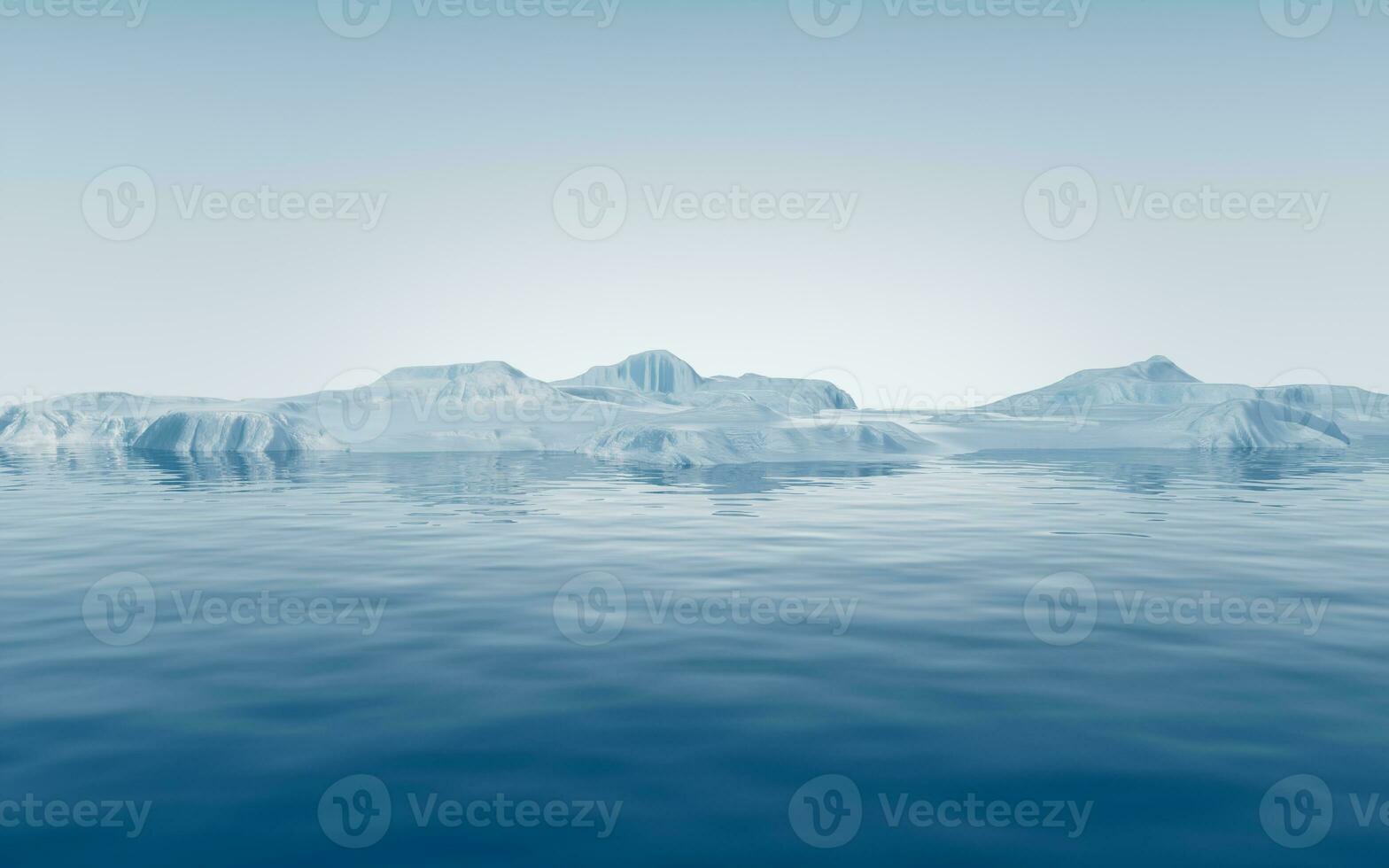 Lake and water surface background, 3d rendering. photo