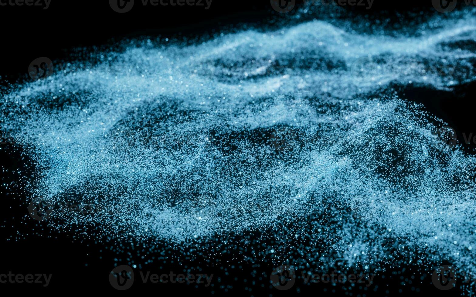 Abstract wave particles background, 3d rendering. photo