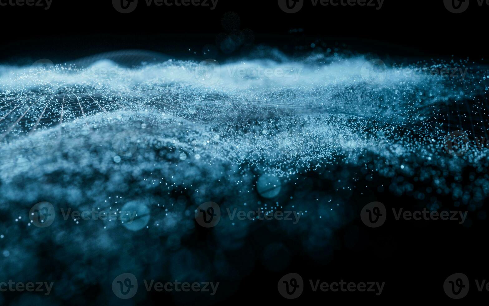 Abstract wave particles background, 3d rendering. photo
