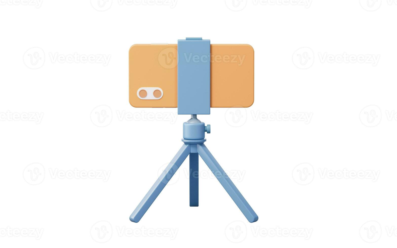 Mobile phone on the tripod, 3d rendering. photo