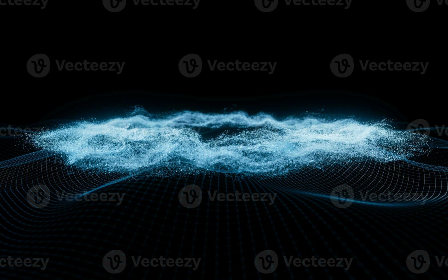 Abstract wave particles background, 3d rendering. photo