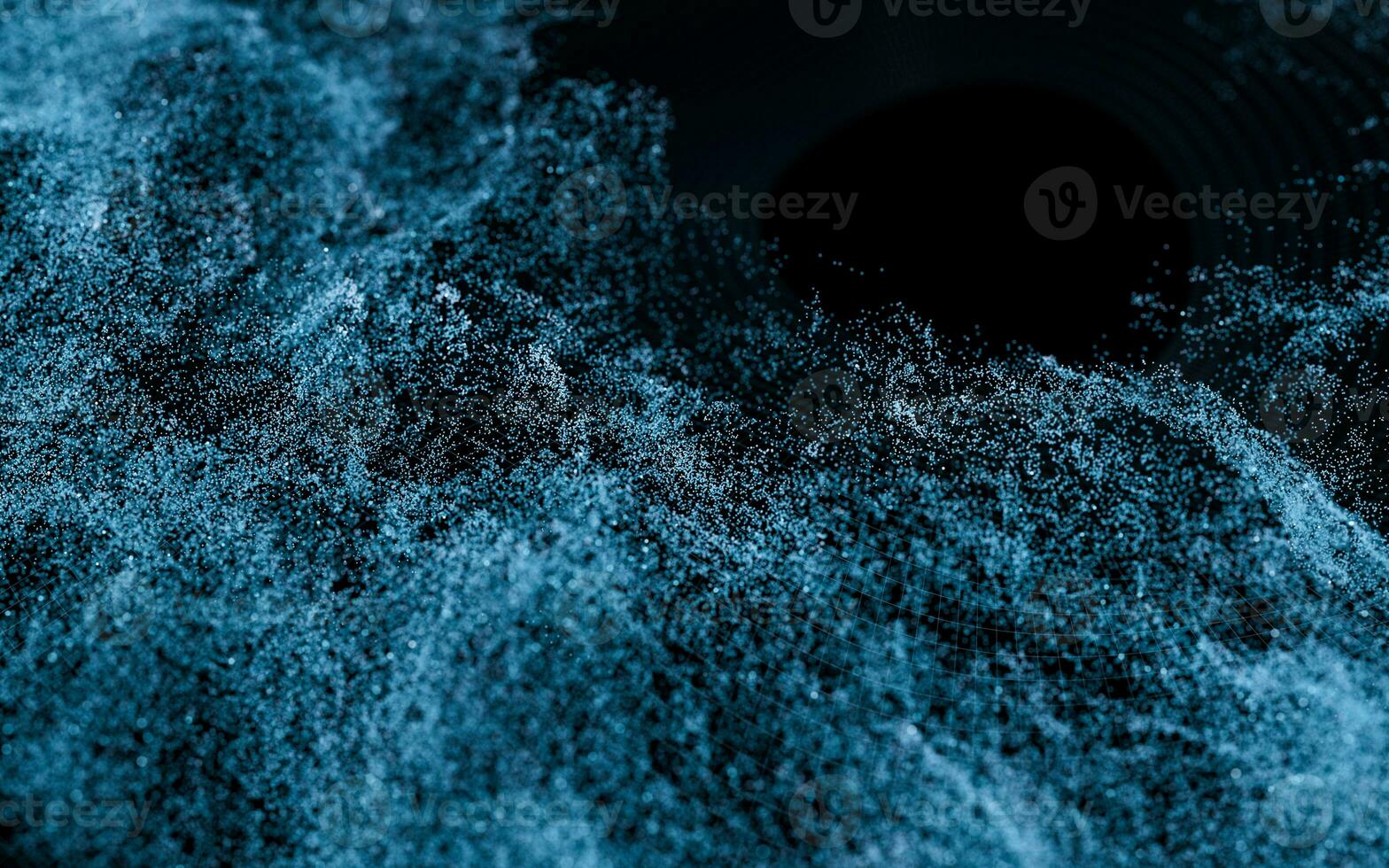 Abstract wave particles background, 3d rendering. photo