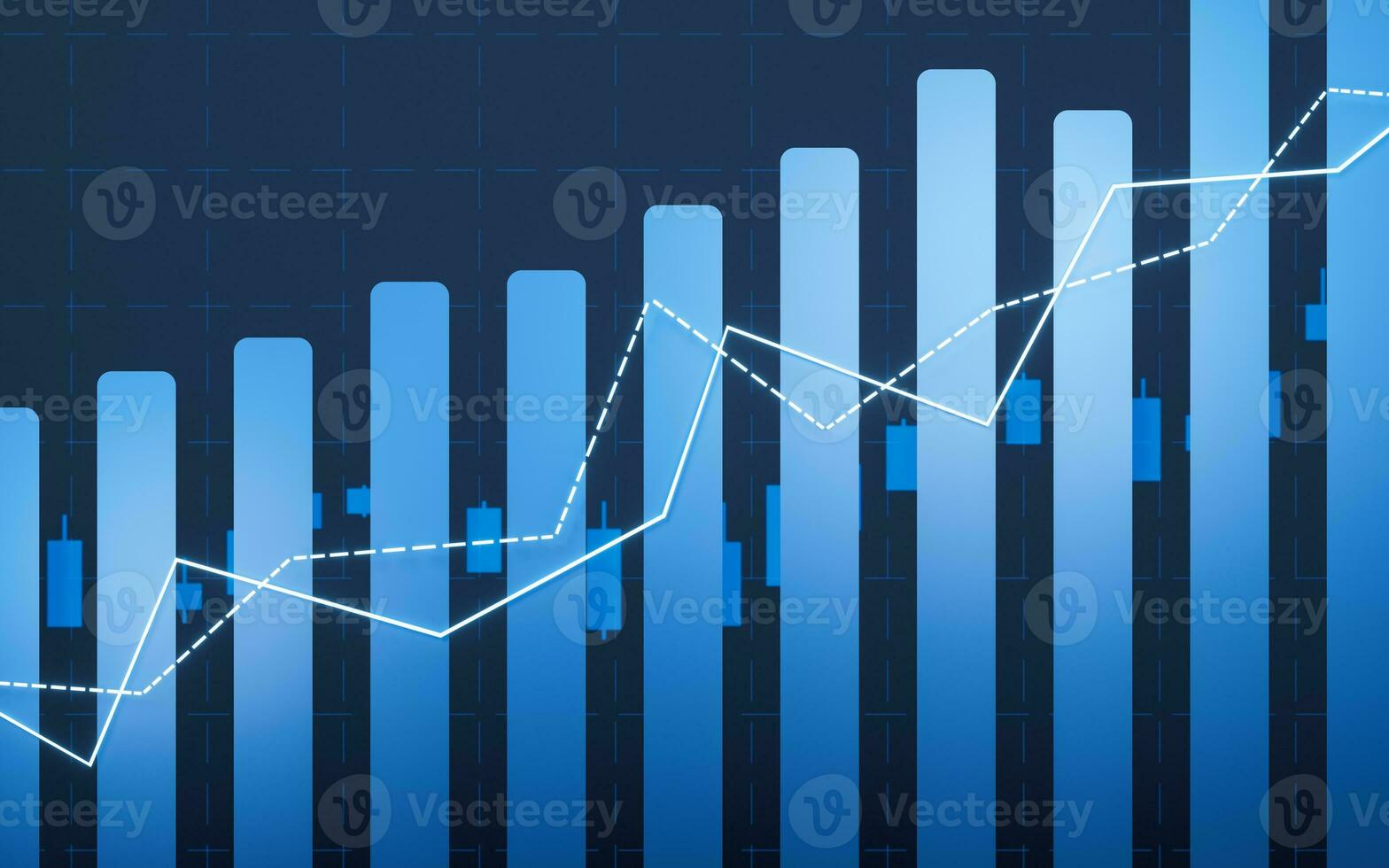 statistical graph with business finance concept, 3d rendering. photo