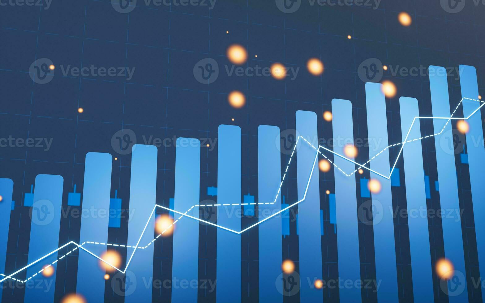 statistical graph with business finance concept, 3d rendering. photo