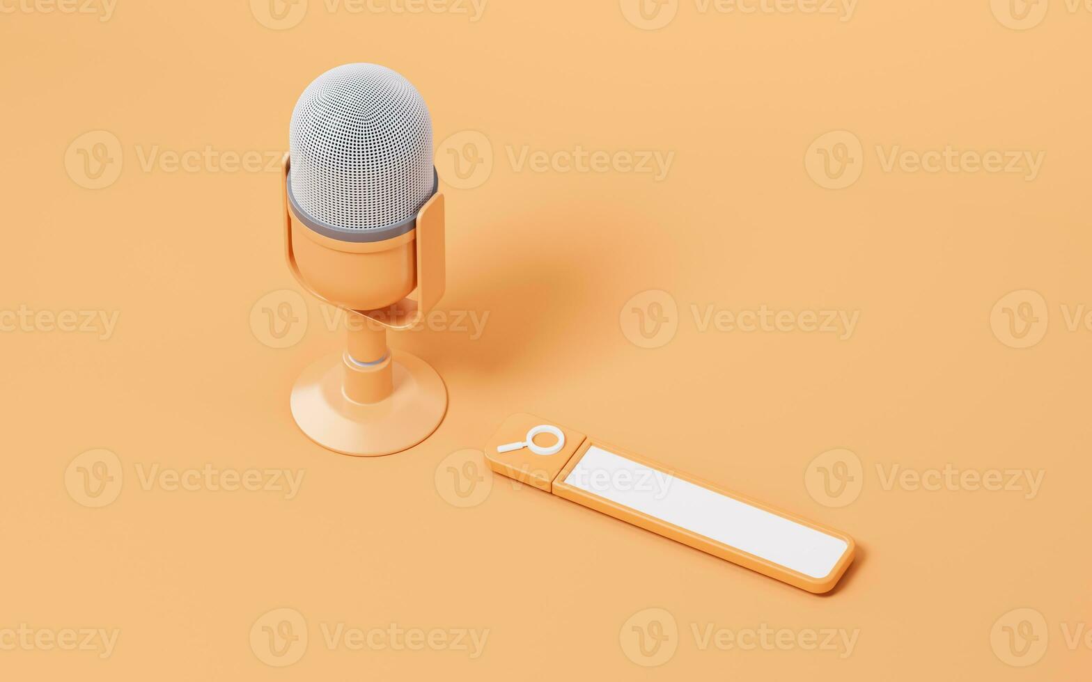 Microphone and live streaming, 3d rendering. photo