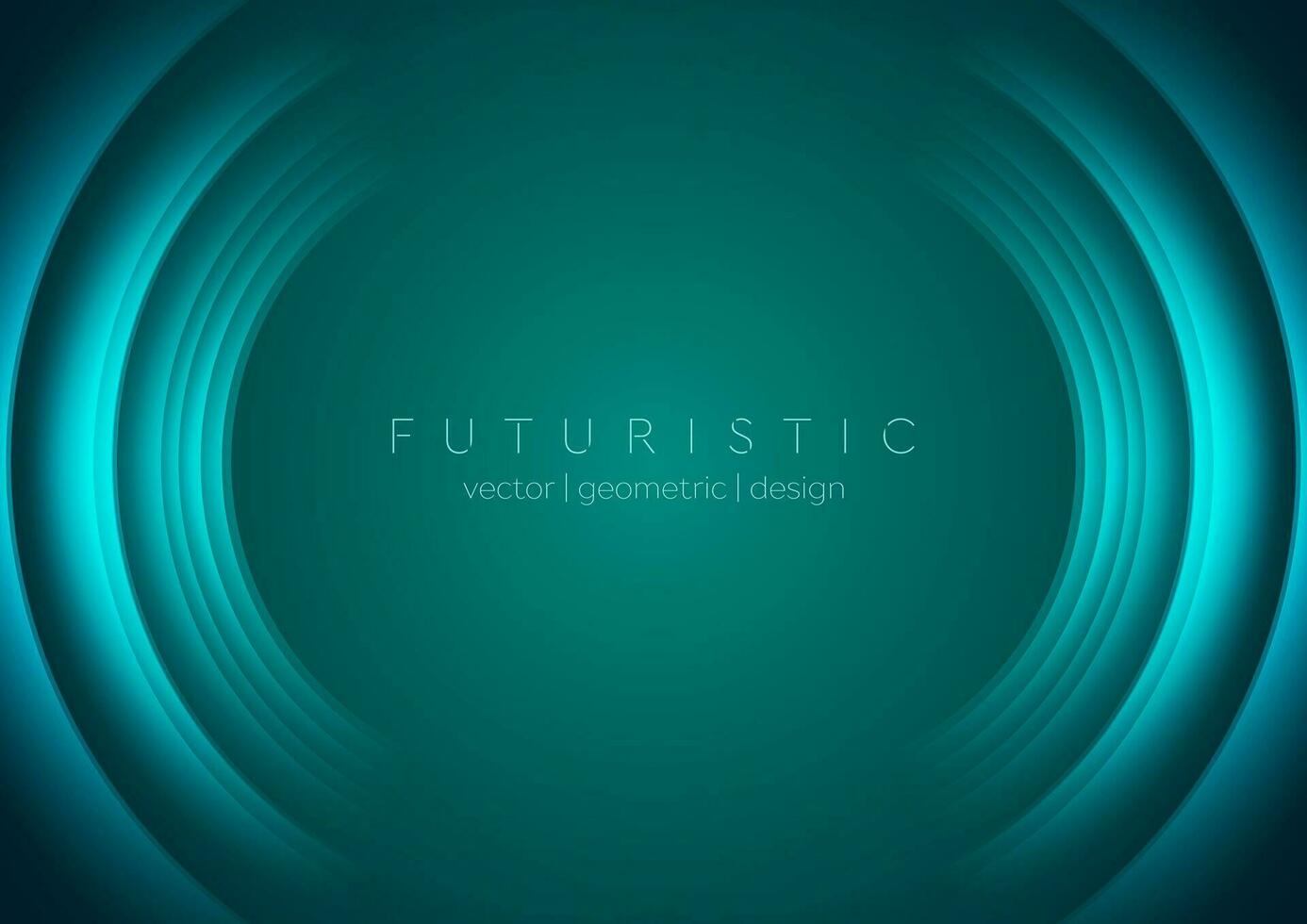 Cyan shiny technology background with abstract round shapes vector