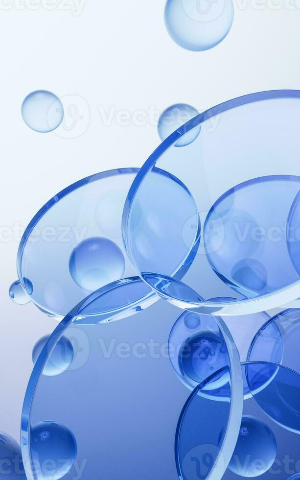 Transparent geometry glass background, 3d rendering. photo