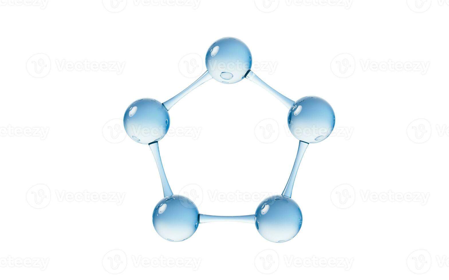 molécula con biología y químico concepto, 3d representación. foto