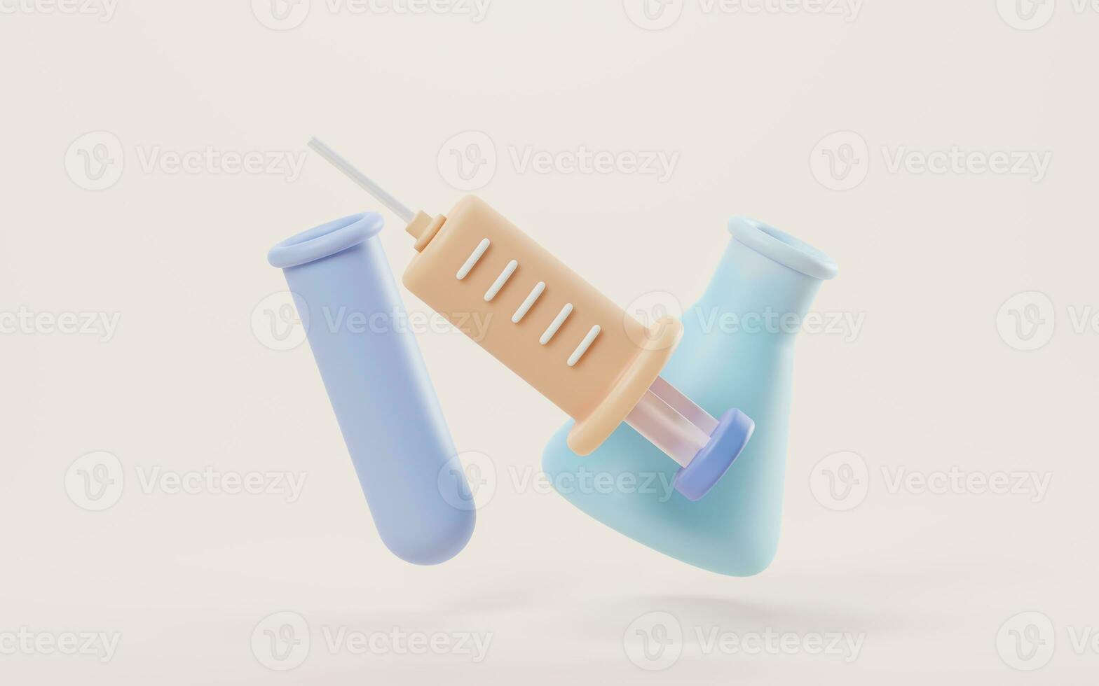 Chemical equipment and reagent, 3d rendering. photo