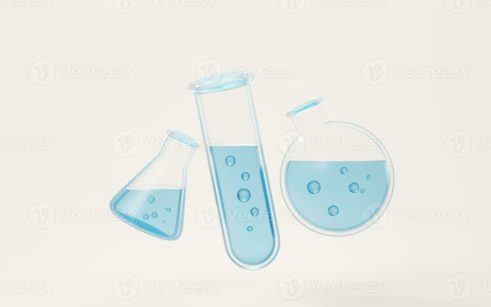 Chemical equipment and reagent, 3d rendering. photo