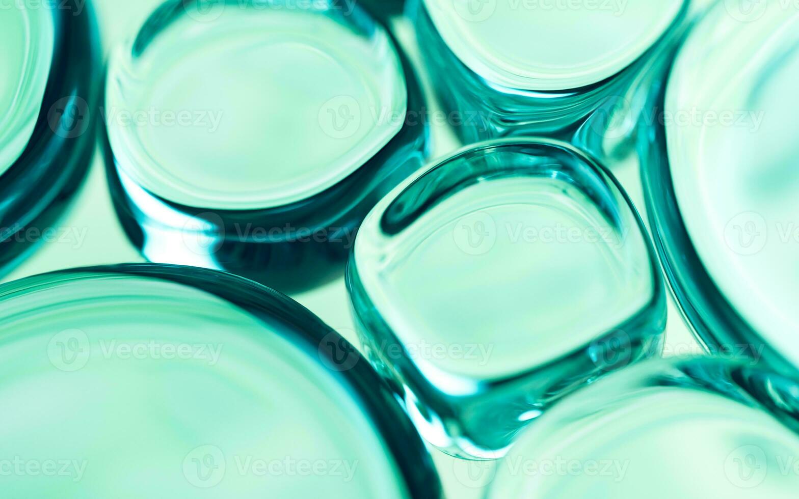 Transparent glass bubbles background, 3d rendering. photo