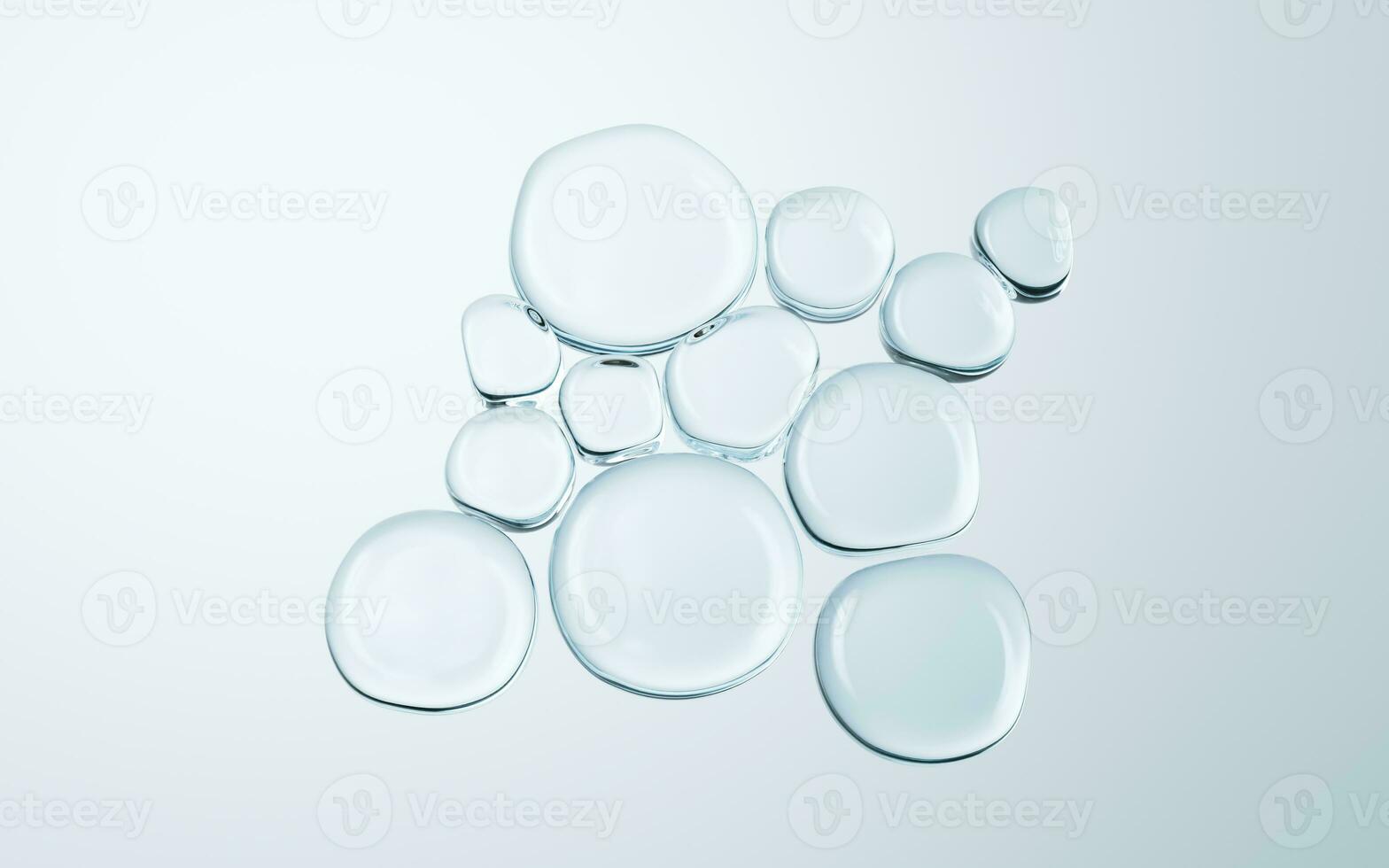 Transparent glass bubbles background, 3d rendering. photo