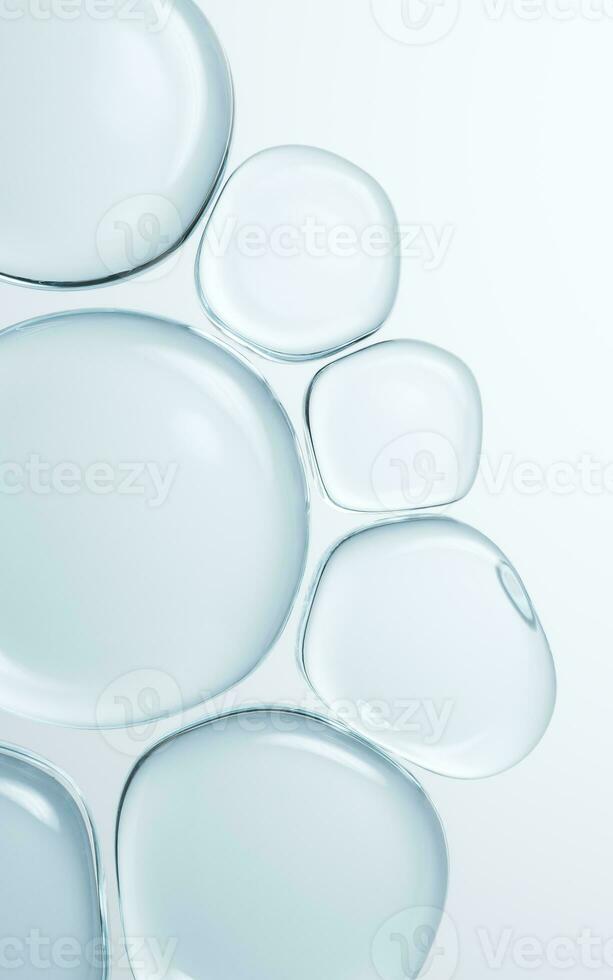Transparent glass bubbles background, 3d rendering. photo