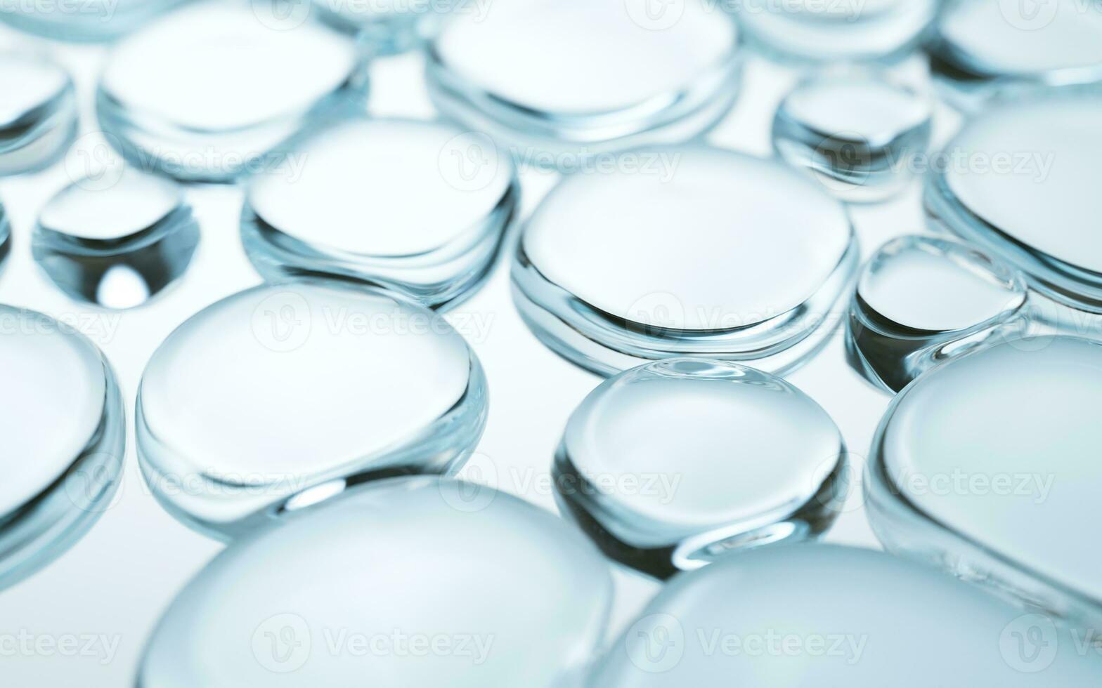 Transparent glass bubbles background, 3d rendering. photo