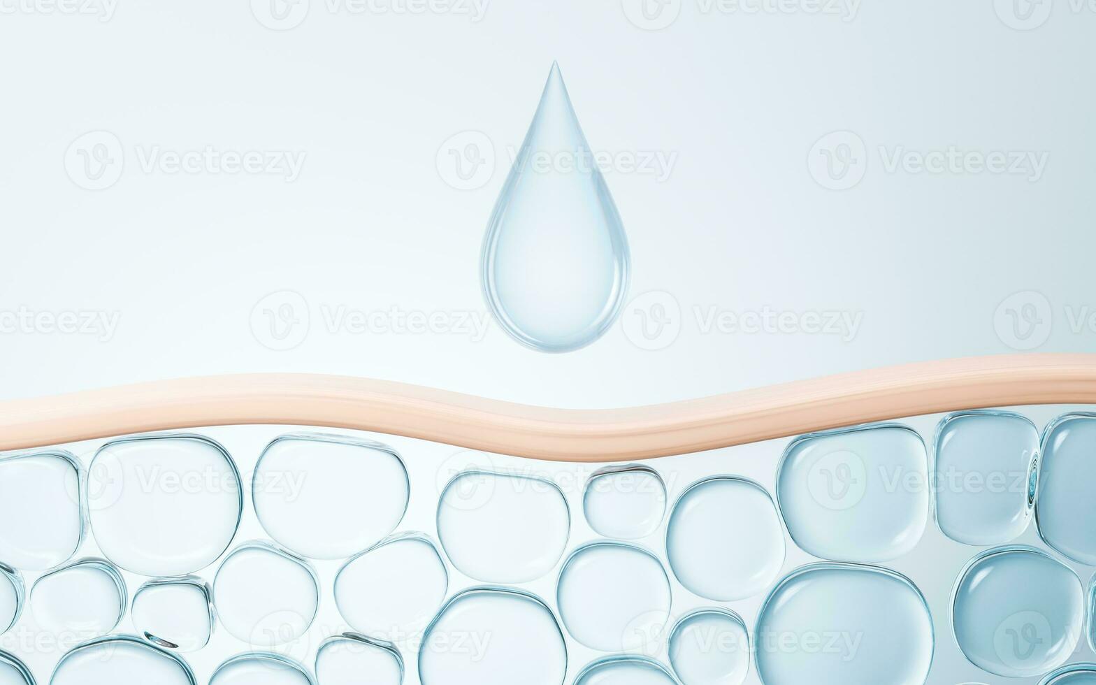 Transparent skin cell, 3d rendering. photo