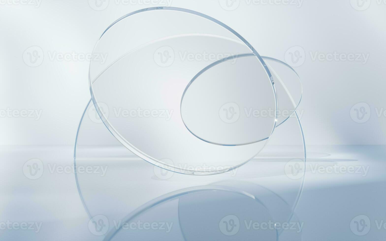 Transparent glass geometry background, 3d rendering. photo