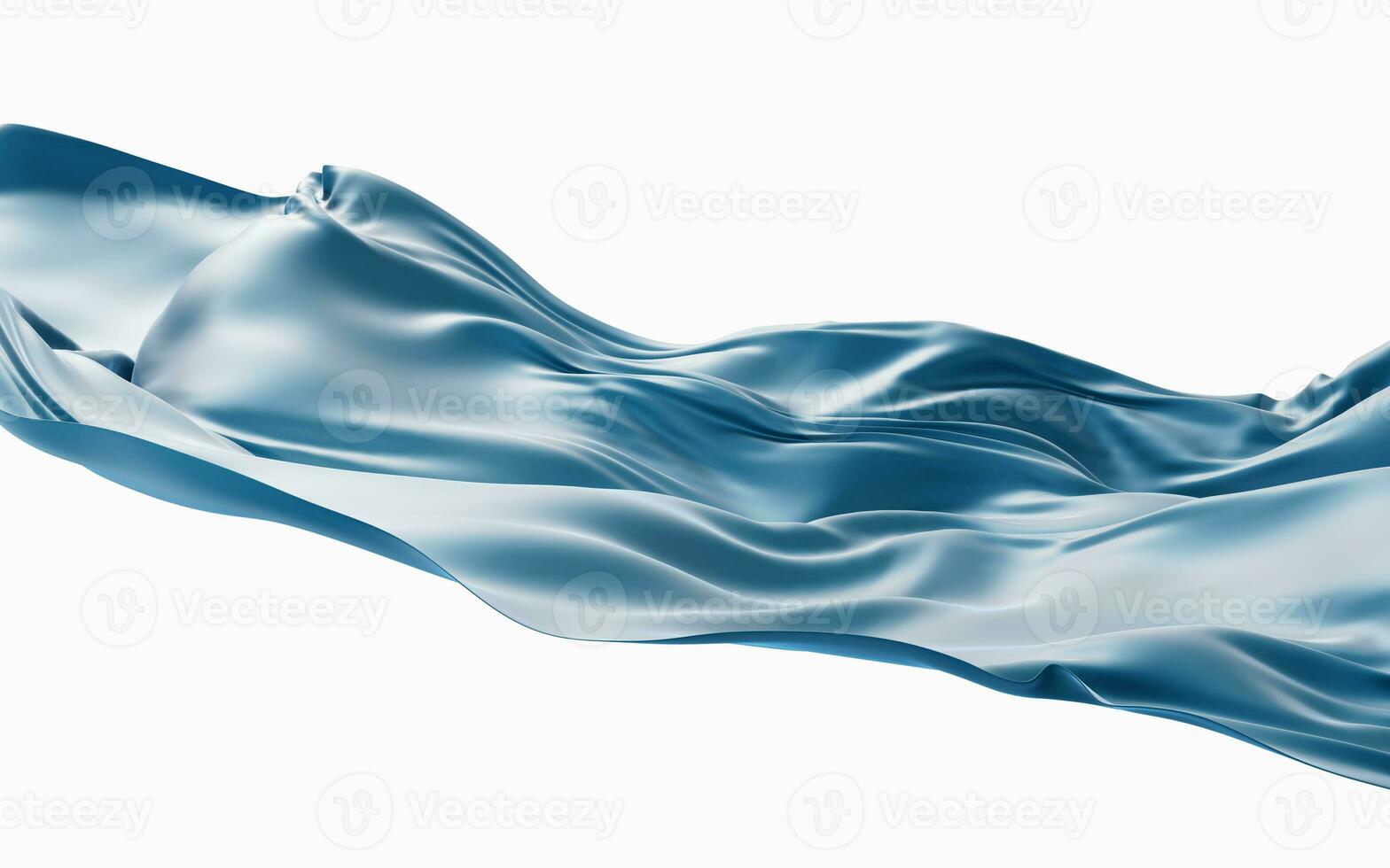 Smooth blue wave cloth background, 3d rendering. photo
