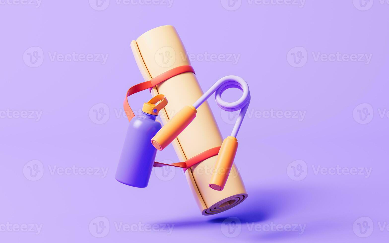Fitness with cartoon style, 3d rendering. photo