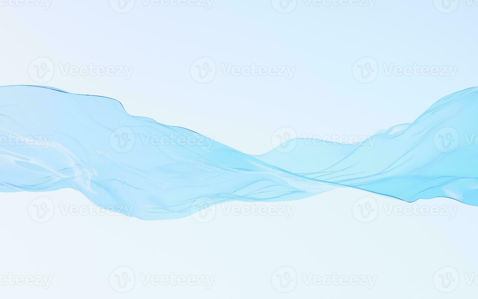 Flowing transparent blue cloth, 3d rendering. photo