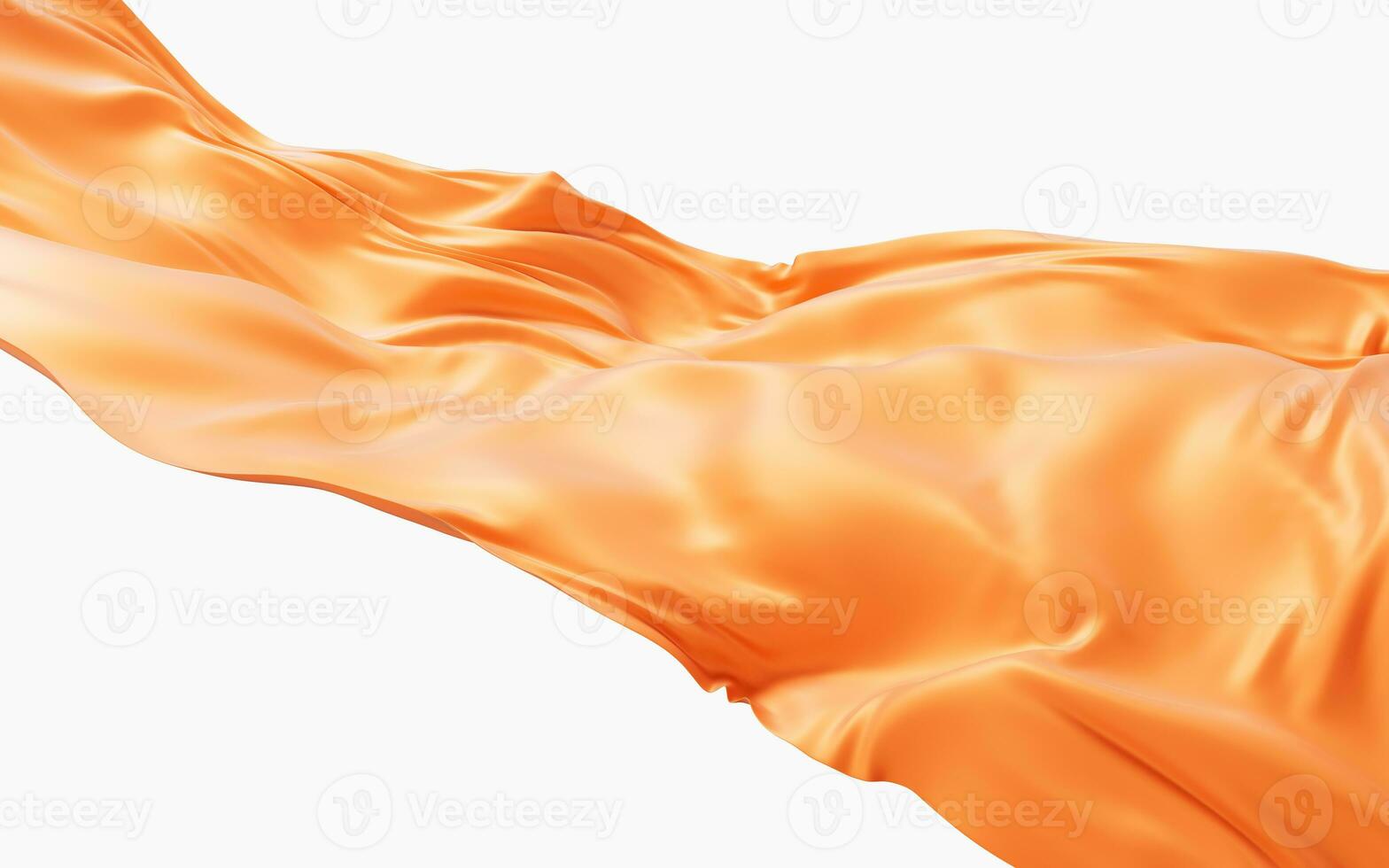 Flowing orange cloth background, 3d rendering. photo