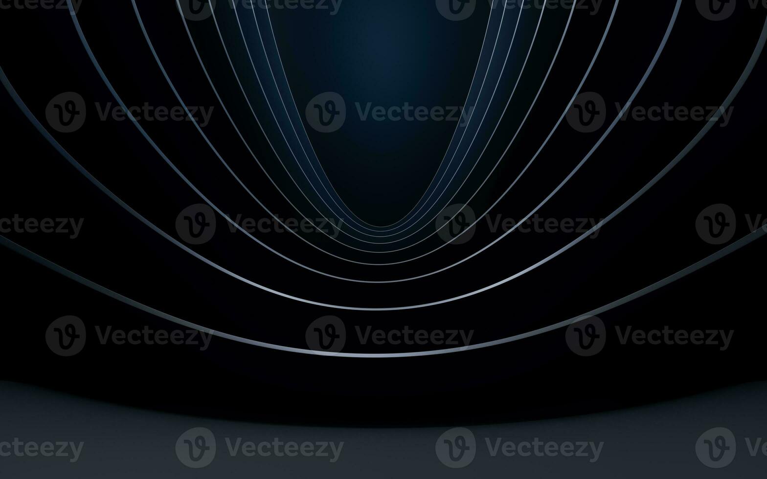 Dark curve geometry structure, 3d rendering. photo