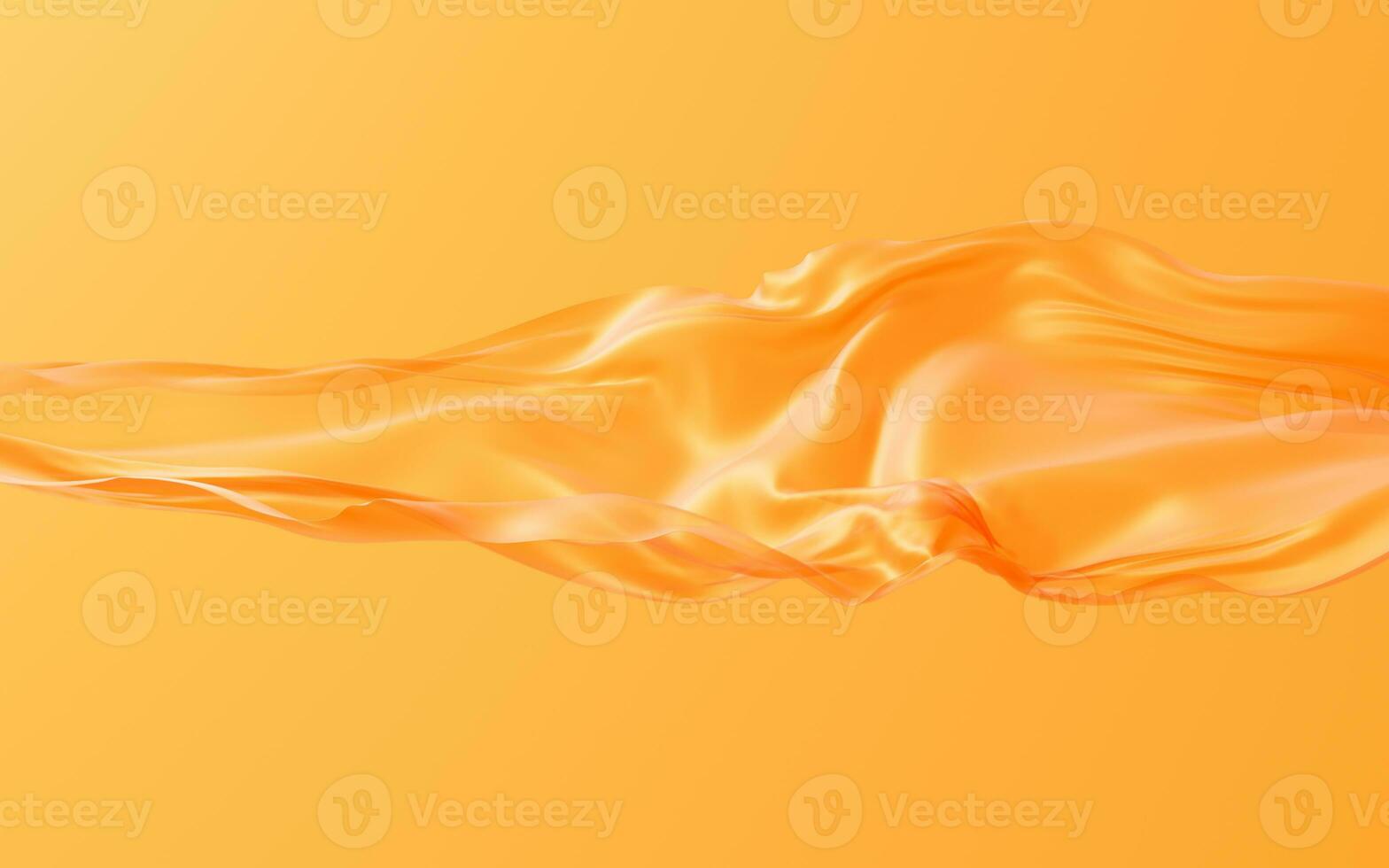 Flowing orange cloth background, 3d rendering. photo