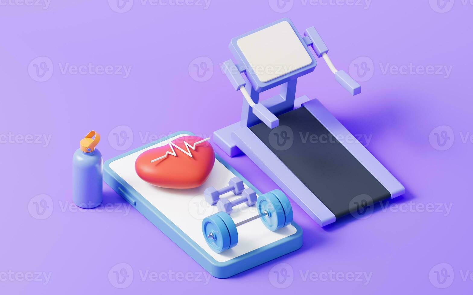 Running machine with cartoon style, 3d rendering. photo