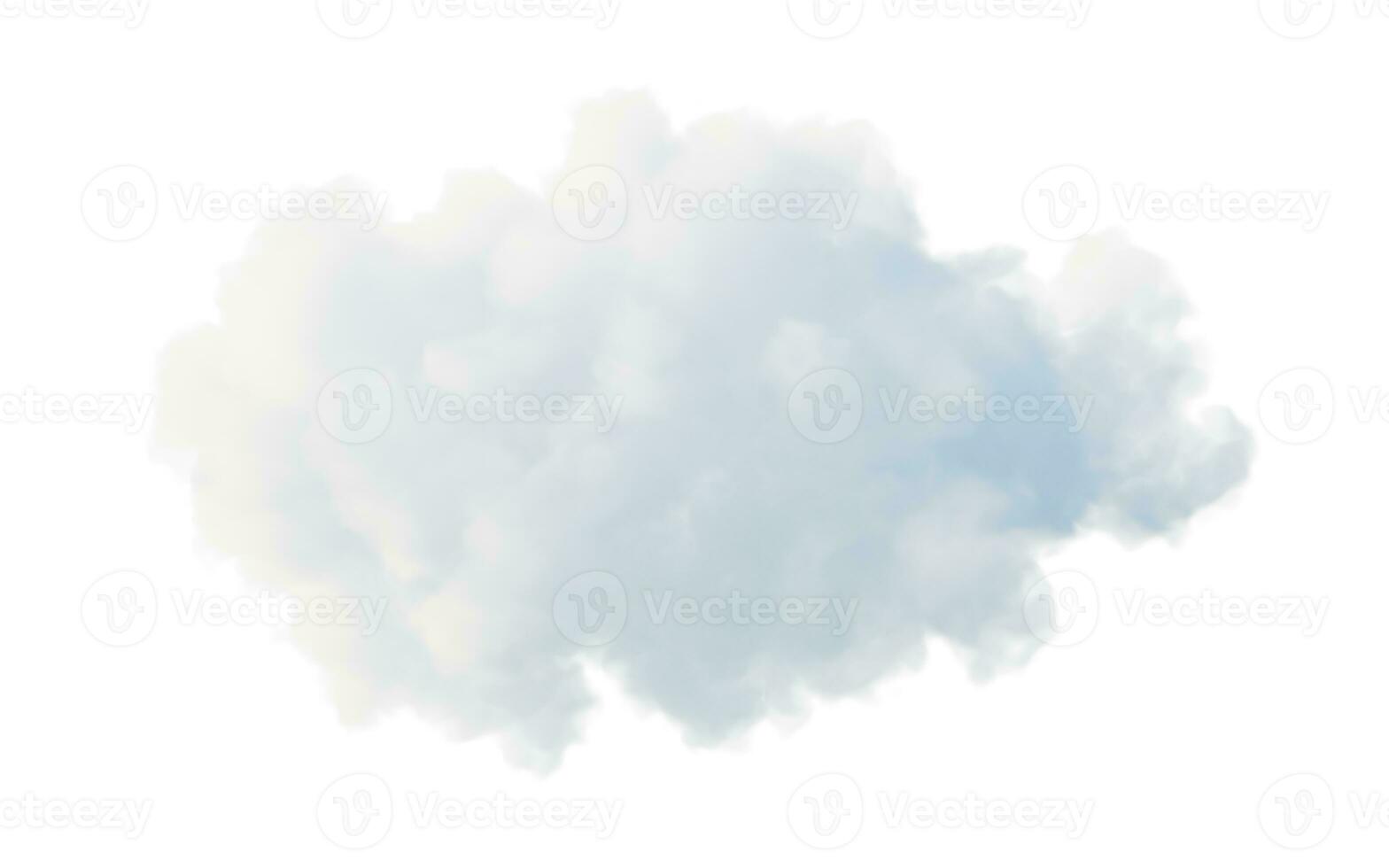 nube en blanco fondo, 3d representación. foto