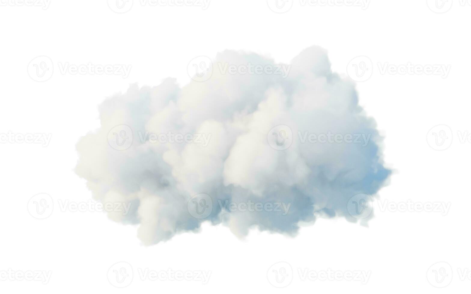 Cloud on white background, 3d rendering. photo