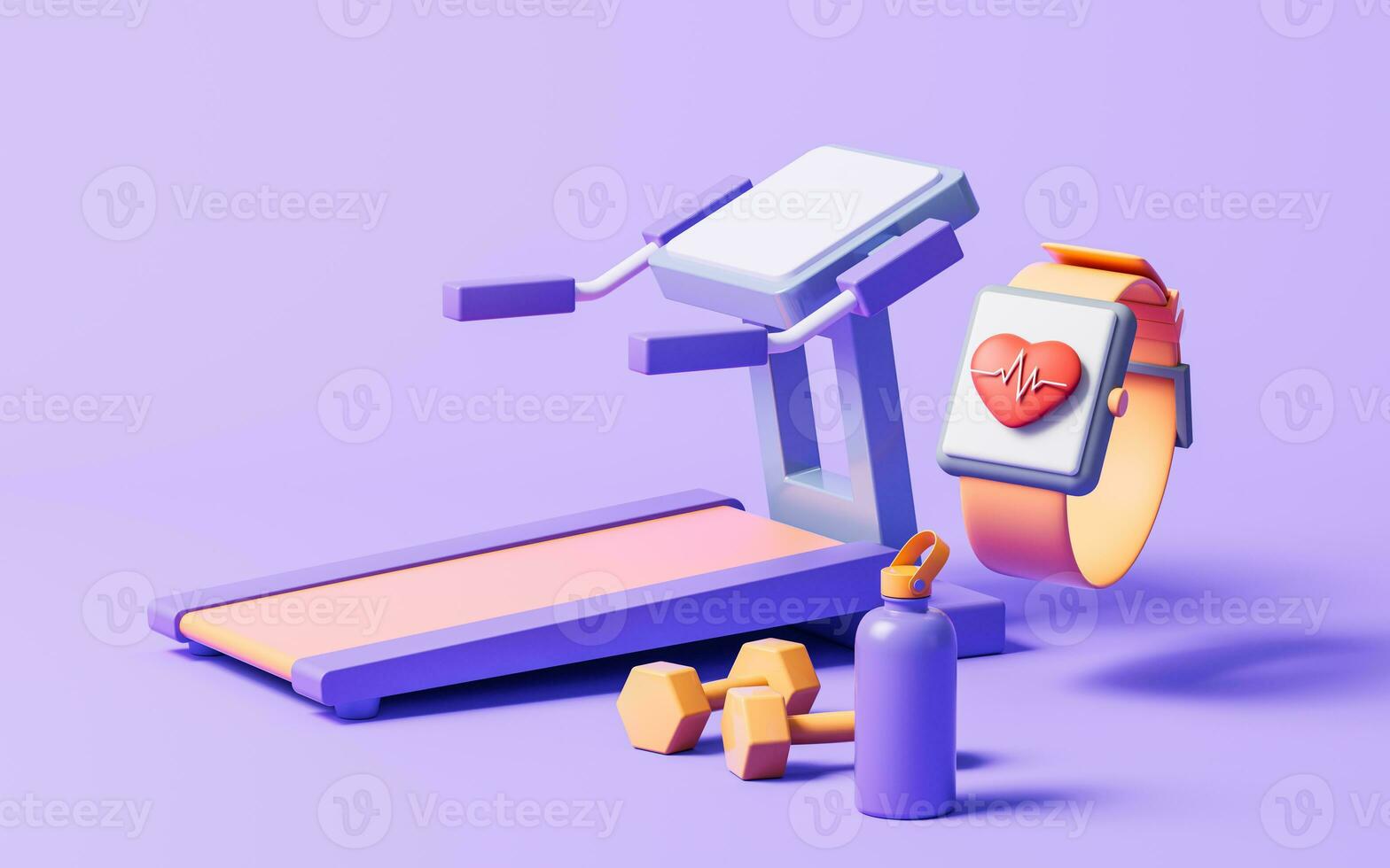 Running machine with cartoon style, 3d rendering. photo