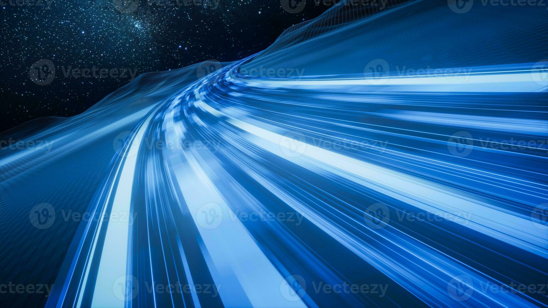 Highway road with digital space background, 3d rendering. photo