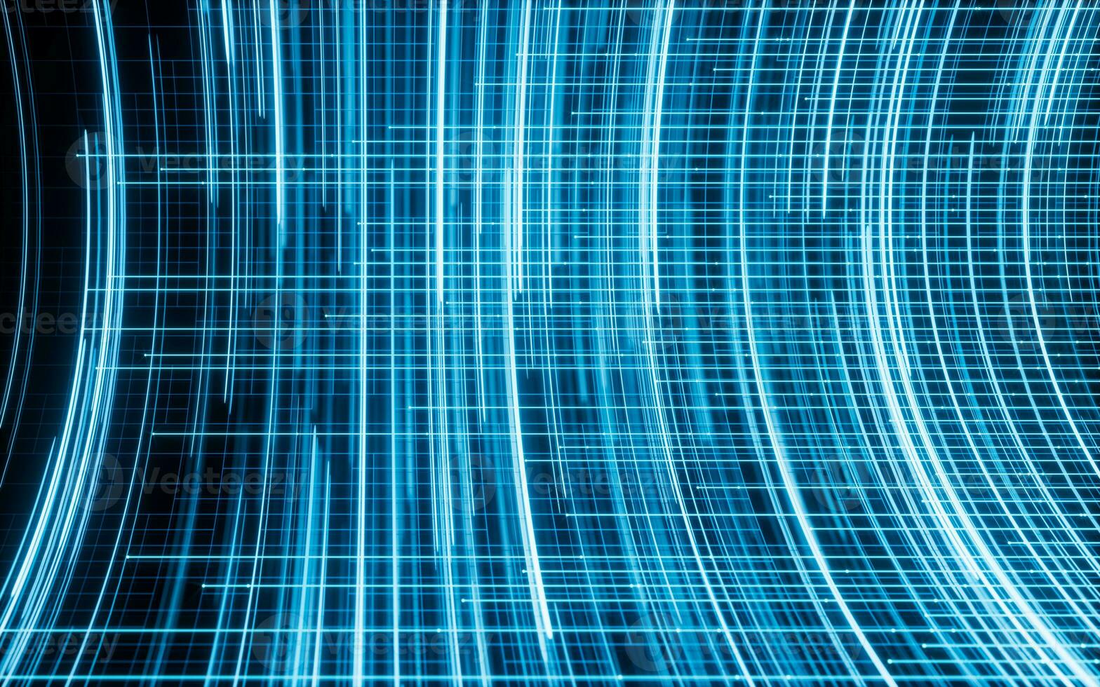 Flowing lines with digital cyberspace, 3d rendering. photo