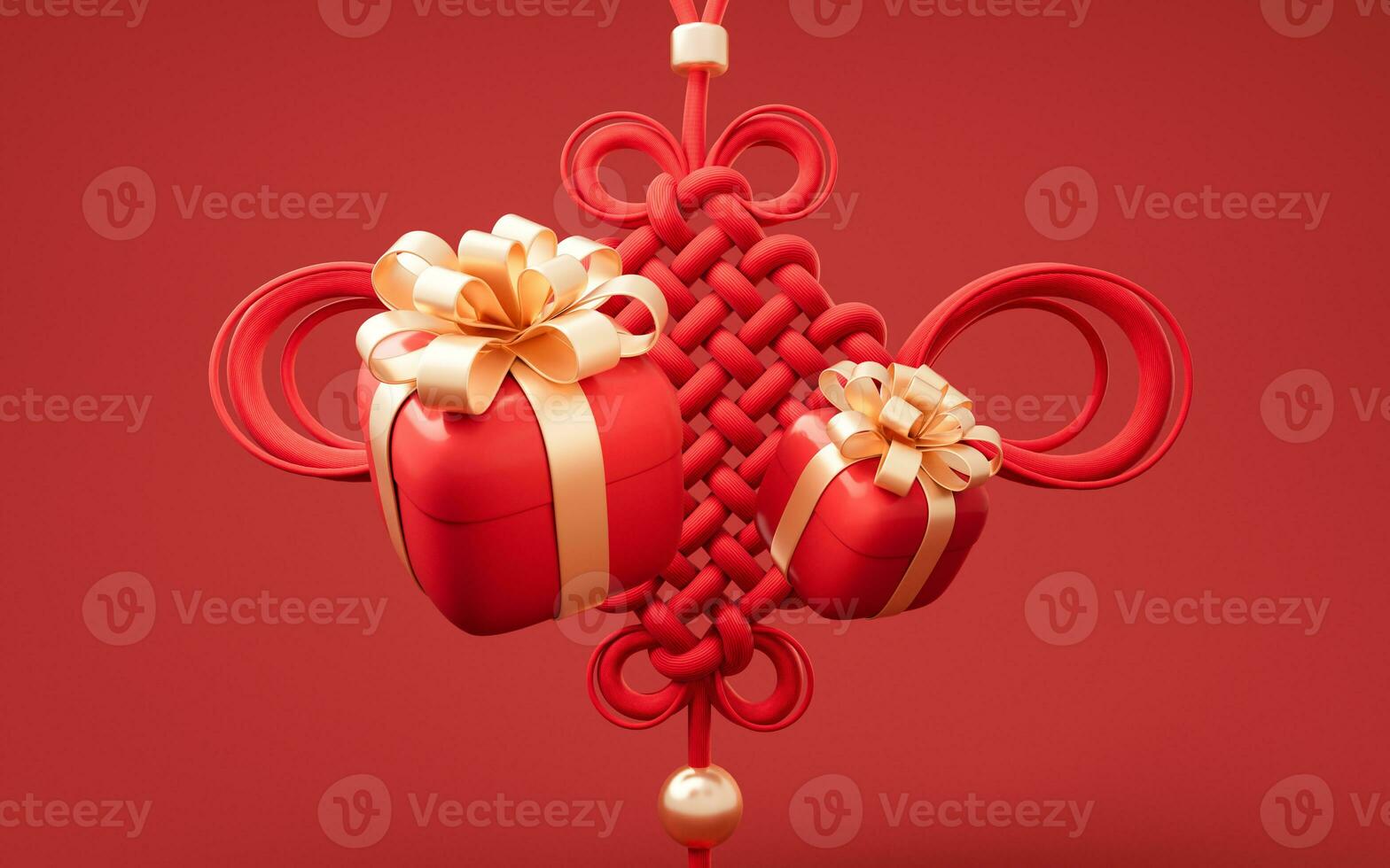Chinese knot with oriental ancient style, 3d rendering. photo