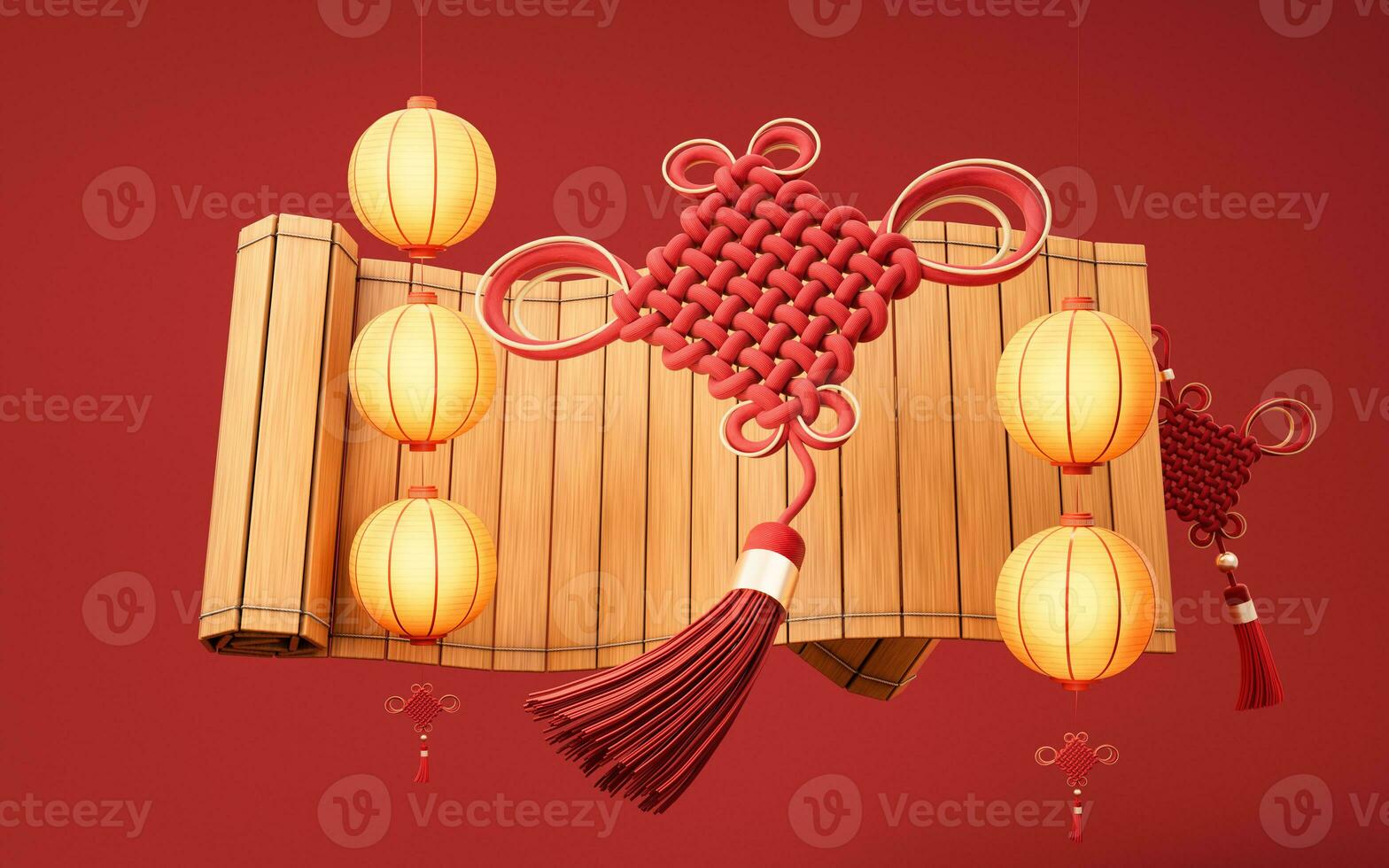 Chinese knot with oriental ancient style, 3d rendering. photo