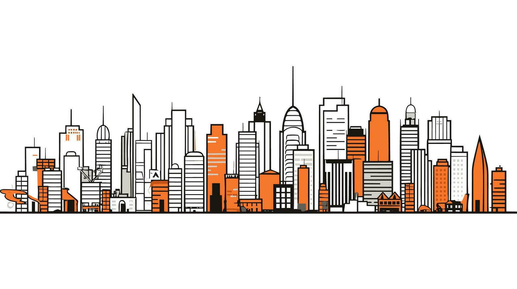 Horizon Illuminated Explore Our Captivating City Skyline Banner, Showcasing Urban Splendor and Architectural Marvels vector