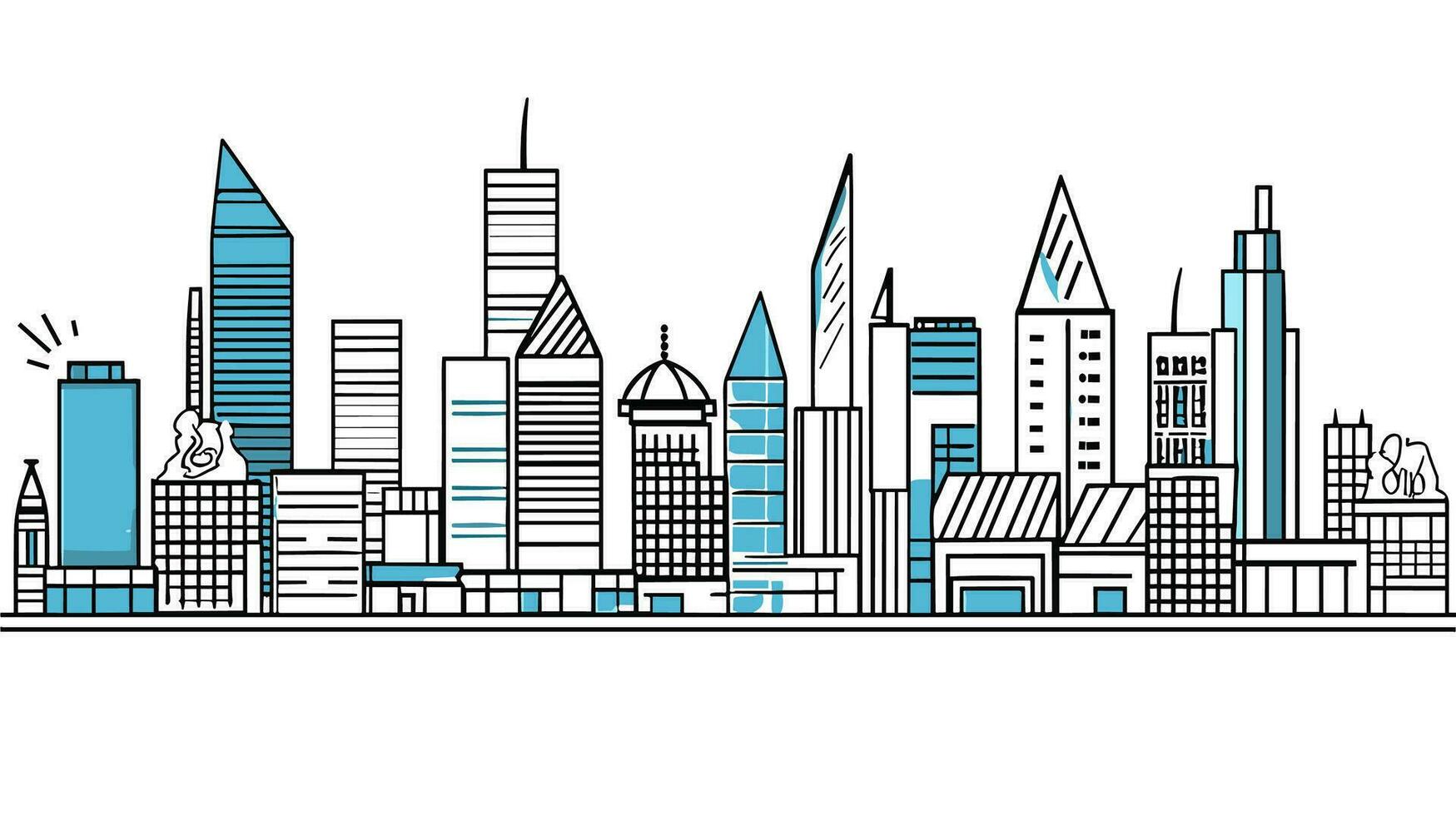 Horizon Illuminated Explore Our Captivating City Skyline Banner, Showcasing Urban Splendor and Architectural Marvels vector