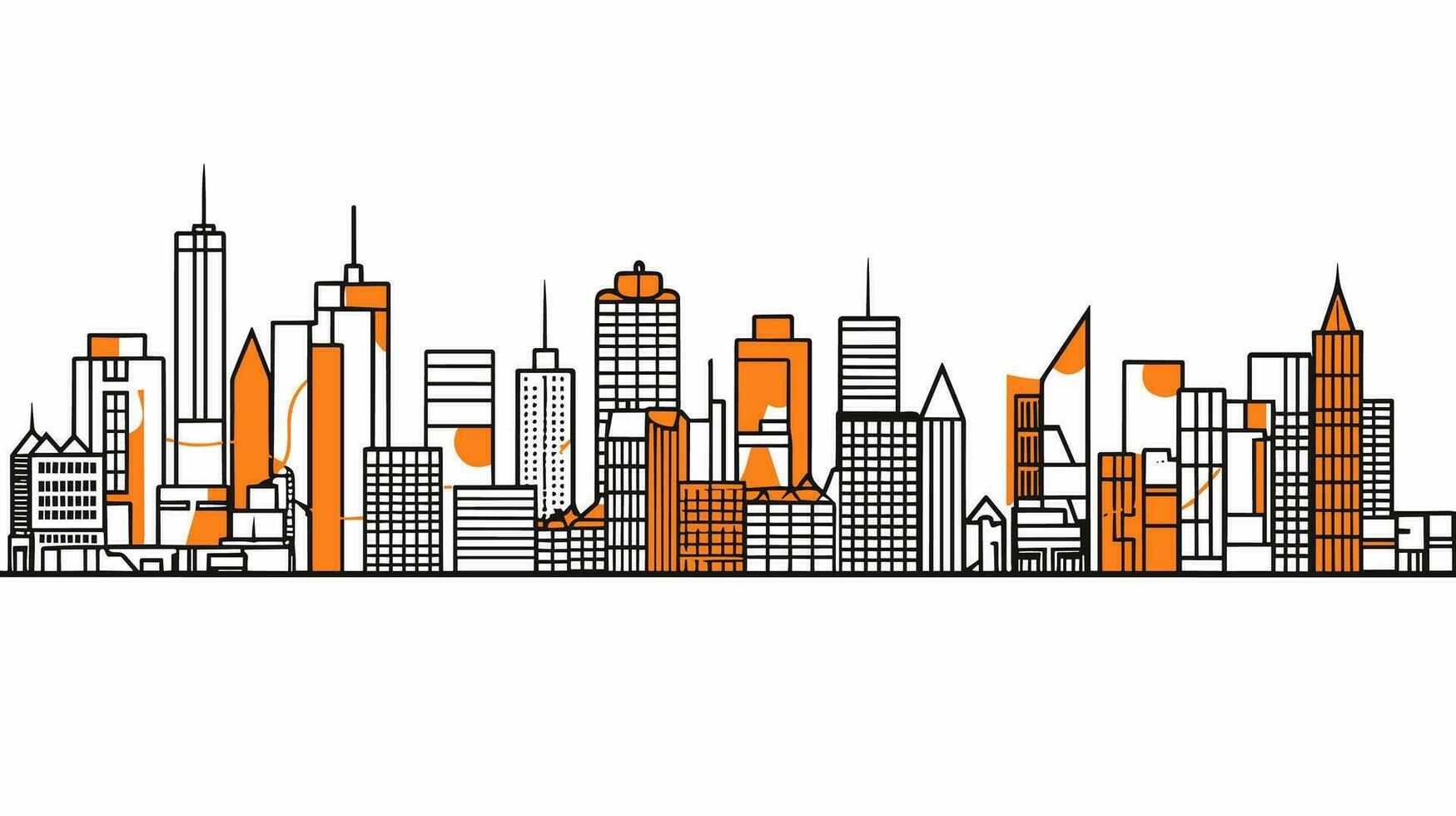 Horizon Illuminated Explore Our Captivating City Skyline Banner, Showcasing Urban Splendor and Architectural Marvels vector